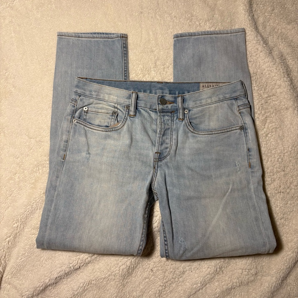 AllSaints Light Wash Low Rise Y2K Jeans